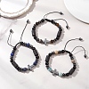 3Ocs Natural Mixed Gemstone Beads Braided Bead  Bracelets BJEW-JB13195-1