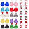 Woolen Crochet Mini Hat with Pom Pom Ball AJEW-GF0009-37-1