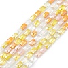 Gradient Color Electroplate Glass Bead Strands GLAA-E042-01C-1