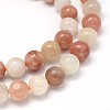 Round Natural Moonstone and Sunstone Beads Strands G-F222-03-8mm-2