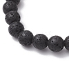 Natural Lava Rock Round Beads Stretch Bracelets BJEW-JB11829-4