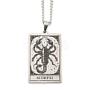 Non-Tarnish 304 Stainless Steel Tarot Pendant Necklaces NJEW-A026-01P-08-1