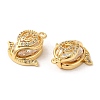 Brass and Clear Cubic Zirconia Pendants ZIRC-Q202-07G-2