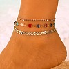 Alloy Colorful Rhinestone Chain 3 Layered Anklets for Women AJEW-A069-01A-G-1