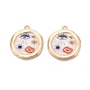 Printed Alloy Enamel Pendants ENAM-N071-10G-2