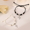 Alloy Rhinestone & Wax Cord Charm Bracelets WG5D9F2-01-3