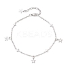 304 Stainless Steel Cross Link Chain Anklets AJEW-AN00739-03-2