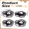 4Pcs Flower Alloy & Rhinestones & Gauze Ornament Accessories DIY-LP0001-74-2