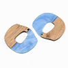 Opaque Resin & Walnut Wood Pendants RESI-S389-045A-C01-2