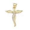 Brass Micro Pave Clear Cubic Zirconia Pendants KK-F930-29A-G-1