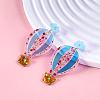 Hot Air Balloon Acrylic Dangle Stud Earrings WG082CC-01-2