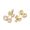 Brass Micro Pave Cubic Zirconia Pendants KK-Z136-72G-2