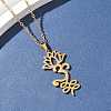 304 Stainless Steel Hollow Cut Yoga Om Lotus Flower Pendant Necklaces NJEW-Z073-02G-04-2