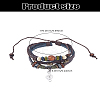 1Pc Leater Braided Multi-strand Bracelet with Alloy Musical Note Charms MUSI-LP0001-01A-2