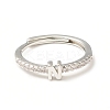 Clear Cubic Zirconia Initial Letter Adjustable Ring RJEW-C052-01P-N-2