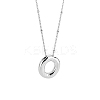 1pc Brass Chain with Alloy Letter Pendants Necklaces NJEW-LP0001-41O-P-1