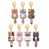 Alloy Enamel Cat Pendant Decorations HJEW-JM03718-1