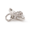 Brass Micro Pave Cubic Zirconia Charms ZIRC-F132-40P-3