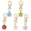 5Pcs 5 Colors Alloy Enamel Pendant Decorations HJEW-JM01726-S-1