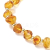 Natural Amber Beads Stretch Bracelets for Women BJEW-JB13294-4