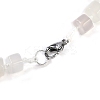 Natural White Agate Hexagon Prism Graduated Beaded Necklaces for Women Men NJEW-K388-03S-3