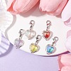 Heart Alloy & Acrylic Pendant Decorations HJEW-JM01642-2