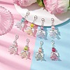 8Pcs 8 Colors Wedding Season Angel Glass Pearl & Acrylic Pendant Decorations HJEW-JM01916-2