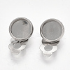 Tarnish Resistant 201 Stainless Steel Clip-on Earring Findings LS-X-STAS-S079-81B-2