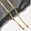 3mm Stainless Steel Flat Snake Chain Necklaces for Men Women NJEW-G160-03G-1