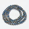 Electroplate Opaque Solid Color Glass Beads Strands EGLA-A034-P8mm-J10-2
