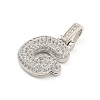 Brass Micro Pave Clear Cubic Zirconia Pendants KK-B099-01P-G-2