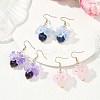 Natural Lapis Lazuli & Natural Rose Quartz & Natural Amethyst 304 Stainless Steel Dangle Earrings EJEW-JE06694-2