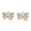 Light Gold Plated Alloy Pendants X-ENAM-T009-69B-RS-2