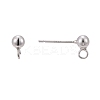 925 Sterling Silver Stud Earring Findings STER-S002-49-4