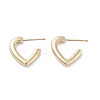 Half Heart Alloy Studs Earrings for Women EJEW-H309-09KCG-1