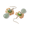 Natural Green Aventurine Dangle Earrings EJEW-MZ00169-03-4