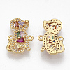 Brass Micro Pave Cubic Zirconia Links Connectors ZIRC-T012-81G-2