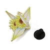 Paper Crane & Sunflower Alloy Enamel Pin Backs for Clothes for Women JEWB-F043-02C-3