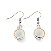 Handmade Porcelain Blue and White Porcelain Cup Dangle Earrings EJEW-A042-02-1