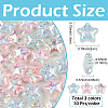 30Pcs 3 Colors UV Plating Printed Transparent Acrylic Beads PACR-YW0001-59-2