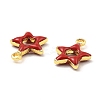 Brass Enamel Charms KK-K337-11G-4