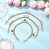 3Pcs 3 Colors Alloy Enamel Flower Charm 304 Stainless Steel Cuban Link Chain Bag Decorative Chains FIND-JF00160-2