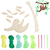 DIT Unfinished Wood Hanging Sloth Knitting Craft Kits TOOL-GL0001-13-1