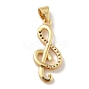 Brass Micro Pave Cubic Zirconia Pendants KK-B059-25G-2