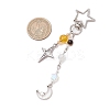 Natural Quartz Crystal Beads with Natural Grade AB Tiger Eye Beads and Glass Beads and Alloy Charms Decorations HJEW-JM03031-02-3