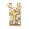 Rack Plating Brass Micro Pave Clear Cubic Zirconia Pendants KK-G500-01A-G-1