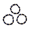 Natural Sodalite Beaded Stretch Rings for Women RJEW-JR00868-04-1