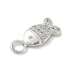 Brass Micro Pave Clear Cubic Zirconia Charms KK-H528-04A-P-2