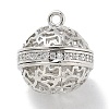 Rack Plating Brass Micro Pave Clear Cubic Zirconia Pendants KK-L224-005P-1
