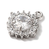 Brass Micro Pave Clear Cubic Zirconia Pendants KK-S391-01P-2